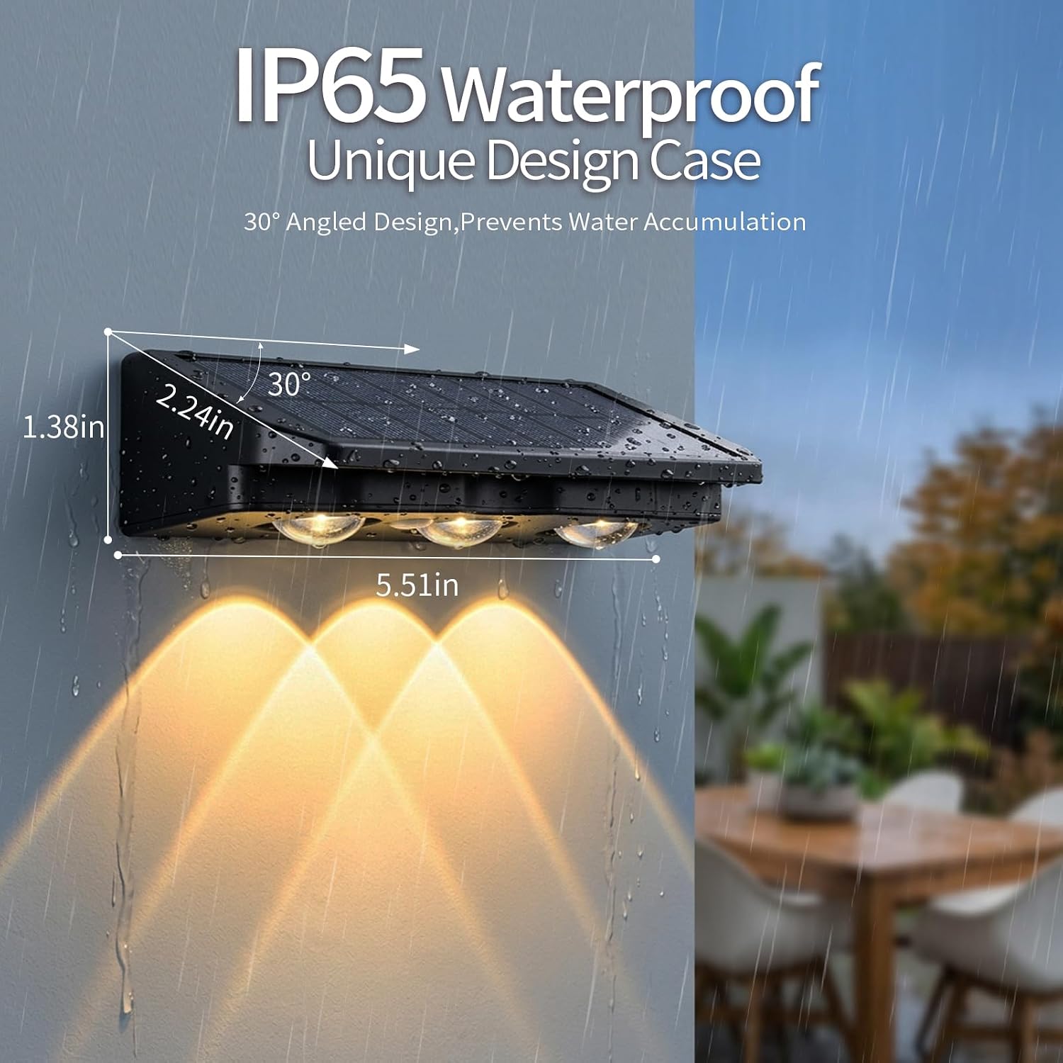 Solar Fence Lights Outdoor 8 Pack, Warm White & RGB Color Changing Fence Lights Solar Powered with Brighter LED Focus Lens, IP65 Waterproof Fence Lights Solar for Wall Deck Patio Porch Step Pool