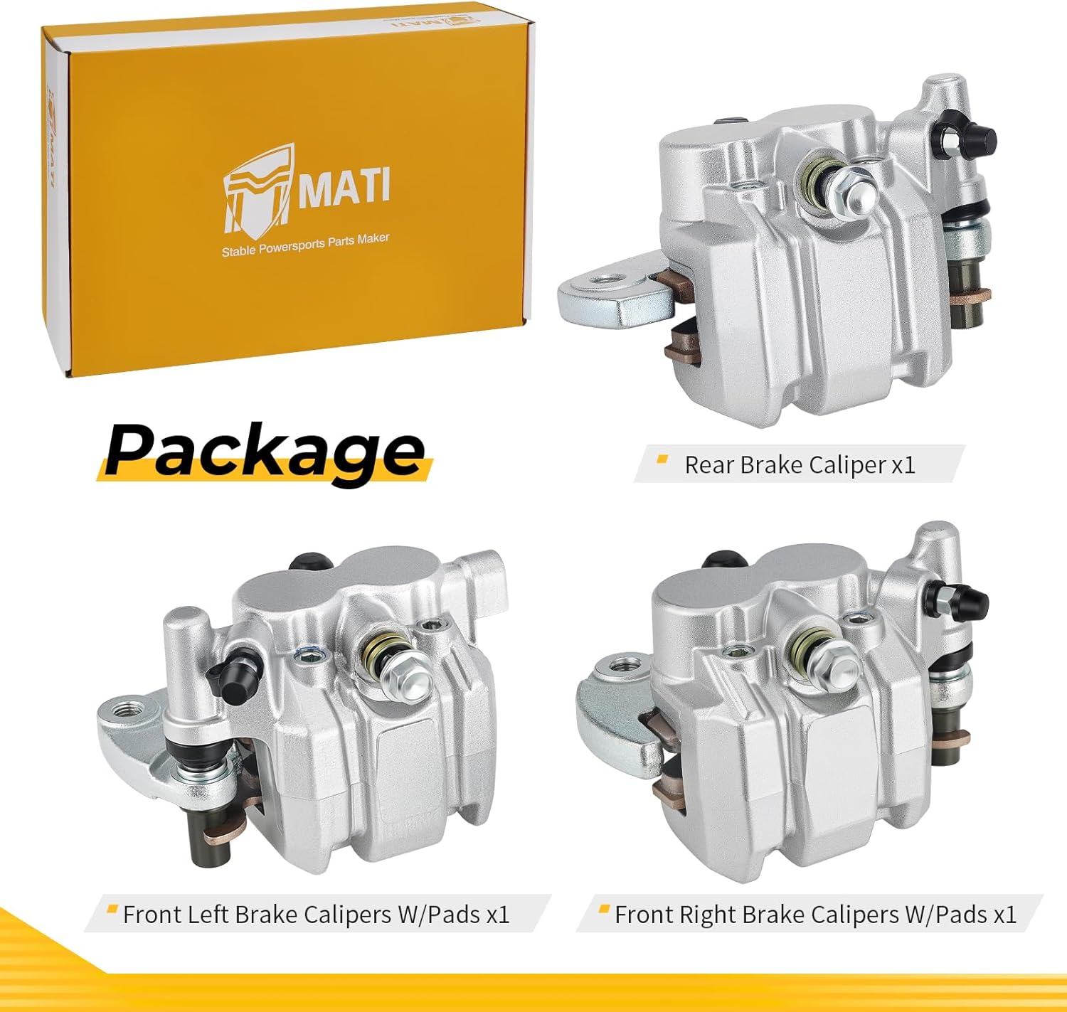 M MATI Front Right Left & Rear Brake Caliper for Can-Am Commander 1000 800R 800 1000R 2011-2020 Commander Max 1000 1000R 800R 2016-2018 705600679 705600678 705600872
