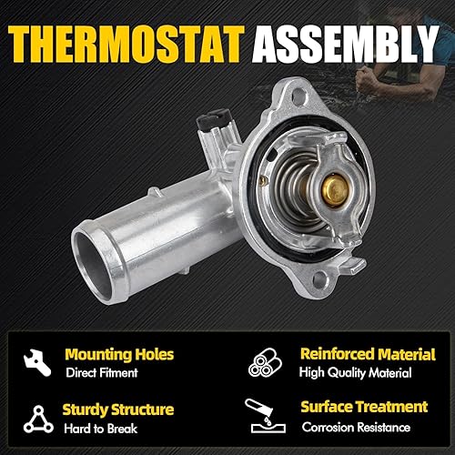 Miniatura 4 de MILIPARTS Ensamble de carcasa de termostato de refrigerante de aluminio compatible con Dodge Durango 2011-2015 Jeep Grand Cherokee 3.6L OEM #