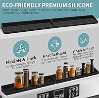 Vista 4 de BFONS 30" Magnetic Stove Top Shelf Spice Rack Storage, Silicone Top Heat Material Stove Rack Seasoning Organizer Kitchen Gadgets Kitchen Black