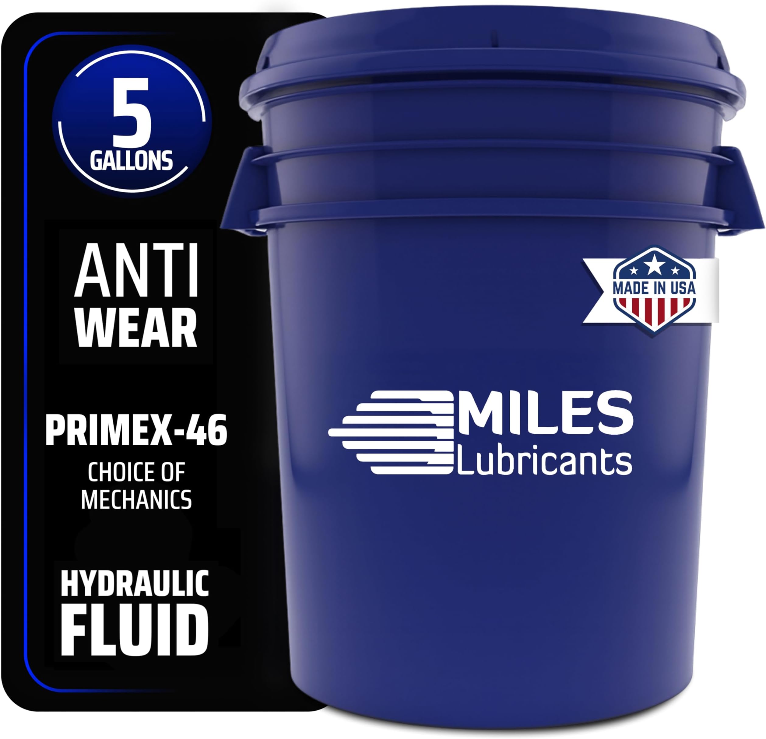 - ISO 46 Anti-Wear Hydraulic Fluid Premium Quality 5 Gallon Pail Industrial Mobile Equipment High Performance Pump Motor Protection