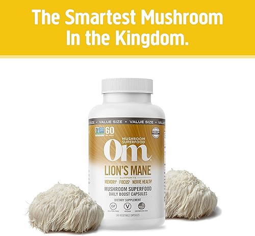 Miniatura 3 de Om Mushroom Superfood Paquete de cápsulas, cápsulas Master Blend y cápsulas de melena de león, 340 unidades