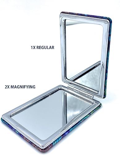 Miniatura 5 de Aeisage Espejo de aumento para bolso, espejo de flores, regalo, pequeño espejo cosmético para bolsa, espejo de maquillaje compacto para mujer,