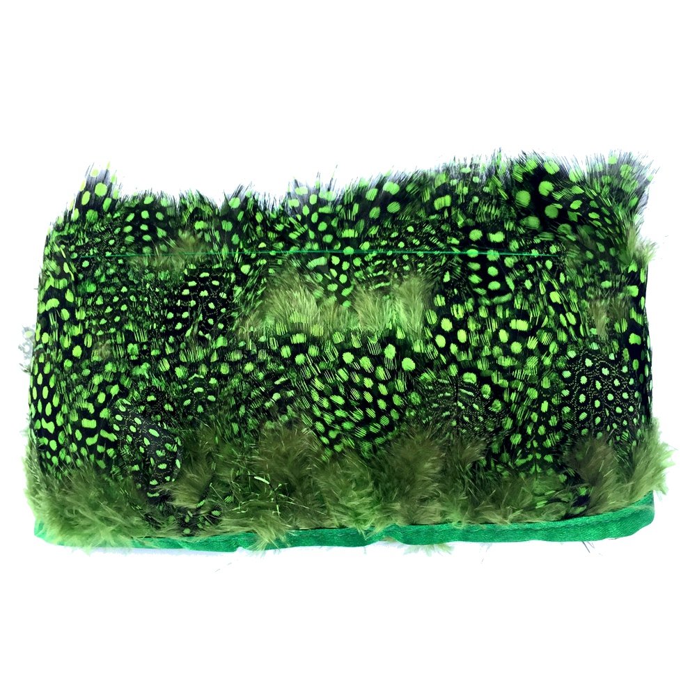 shekyeon Dark Green Pearl Chicken Feather Trim Costume Decoration