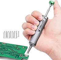 VIRALLOY No-Clog Silicone Tip Solder Sucker - Powerful Manual Desoldering Pump with Max Suction, Zero Power Needed, Ultra Low-Maintenance