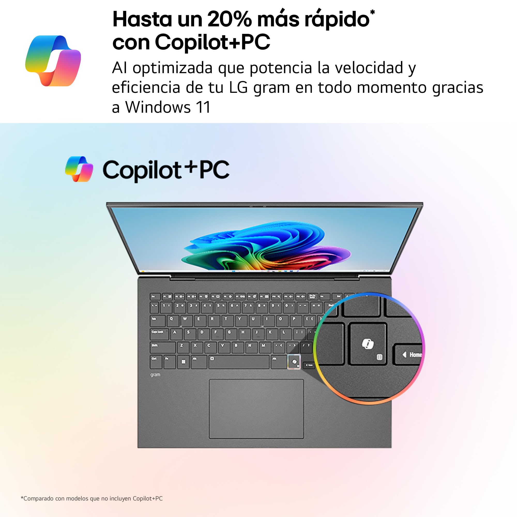 LG gram Pro 16Z90TS-G.AU99BN - Ordenador Portátil Ultraligero de 16" Intel Core Ultra 9 288V, 32 GB RAM, 1 TB SSD, IPS Antirreflejo, 1239g, 25.5h, Windows 11, Teclado QWERTY Español, Gris metalico