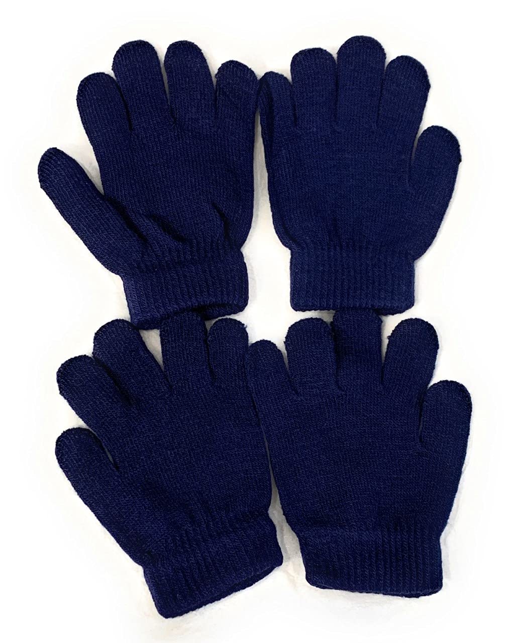 4 Paia di Guanti Invernali per Bambini in Maglia, Magici con Colore Mimetico Elasticizzati Unisex con Dita Intere per Ragazzi e Ragazze di 2-6 Anni