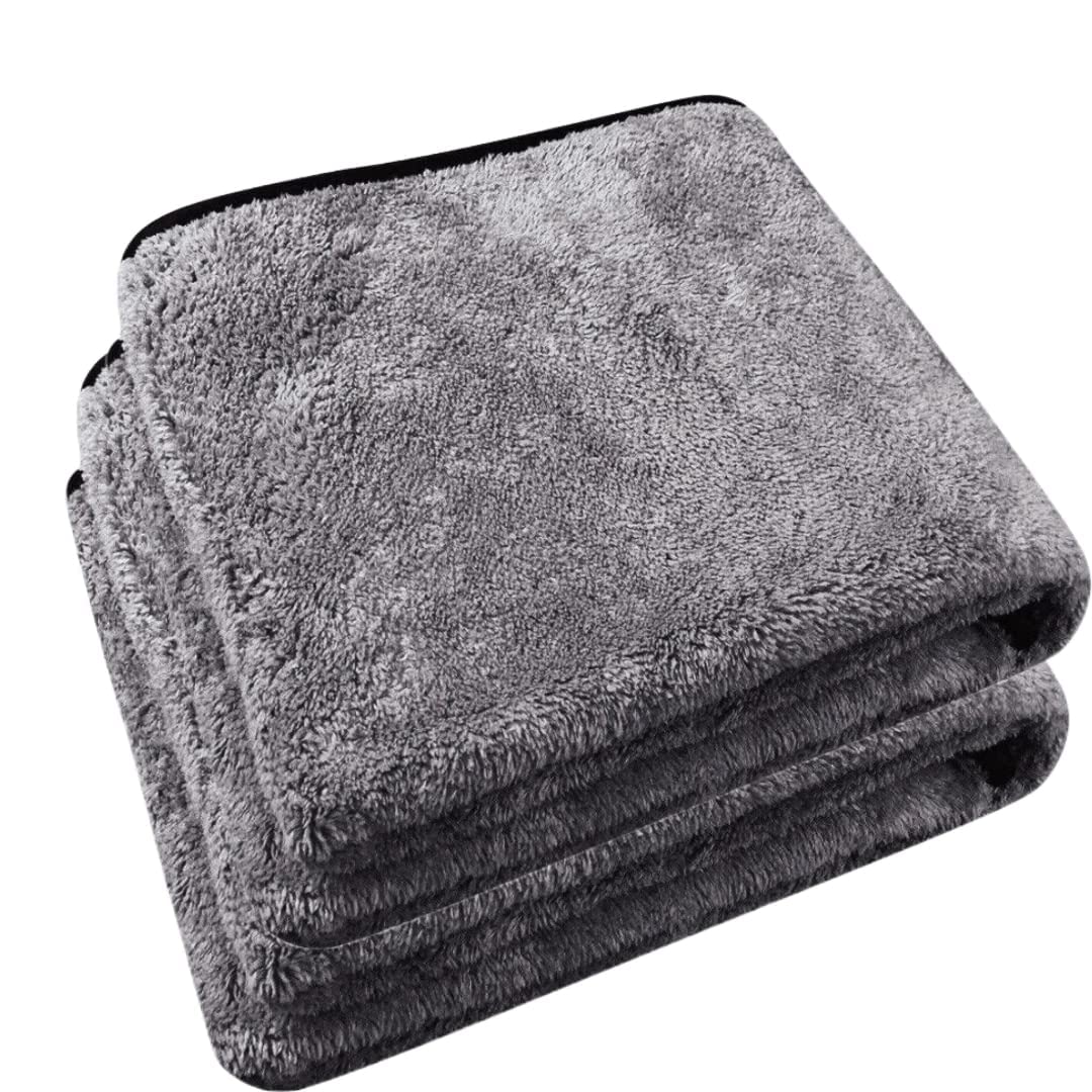 Auto Hub Heavy Microfiber Cloth 500 GSM (Size 60cm x 40cm)/Pack of 2,for Car Cleaning and Detailing, Double Sided, Extra Thick Plush Microfiber Cloth Lint-Free, Color:- Grey-image-25