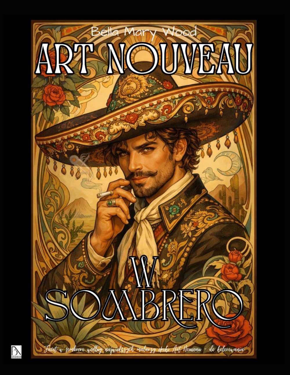 Art Nouveau w Sombrero, czyli Facet w sombrero według największych malarzy epoki Art Nouveau - do kolorowania: malarstwo świata