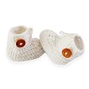 LOVE CROCHET ART Unisex Baby Handmade Crochet Baby Shoes Baby Booties Knitted Booties (White, 6-12 Month) gallery image