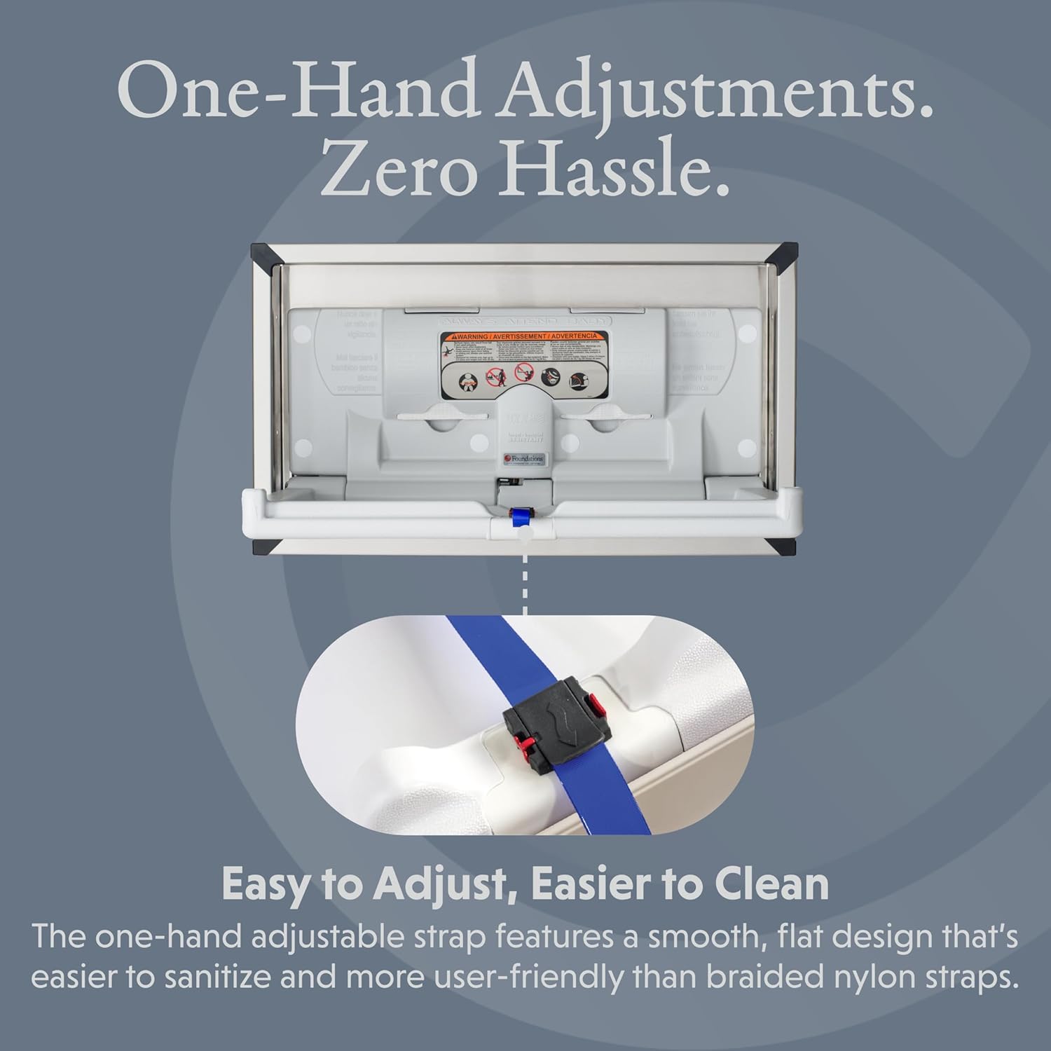 Foundations Classic Horizontal Mount Baby Diaper Changing Station for Commercial Restrooms, Recessed Design, Easy to Clean & Install, Meets All Safety Standards (5240259)