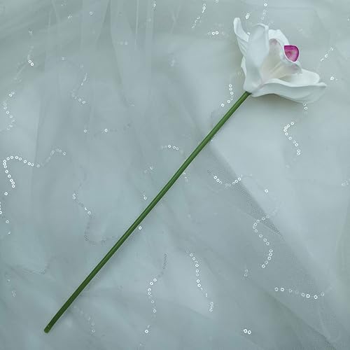 Miniatura 4 de Lily Garden Juego de 10 orquídeas artificiales de tacto real (blanco)