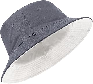 Oversize XXL 100% Cotton Bucket Hat,Reversible Trendy Fisherman Hats,Double Side Wear Fishing Summer Sun Hat