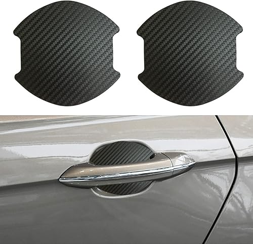 Miniatura 7 de kingsea 4 protectores de arañazos para manija de puerta de automóvil, textura magnética extraíble de fibra de carbono 3D, textura de fibra de