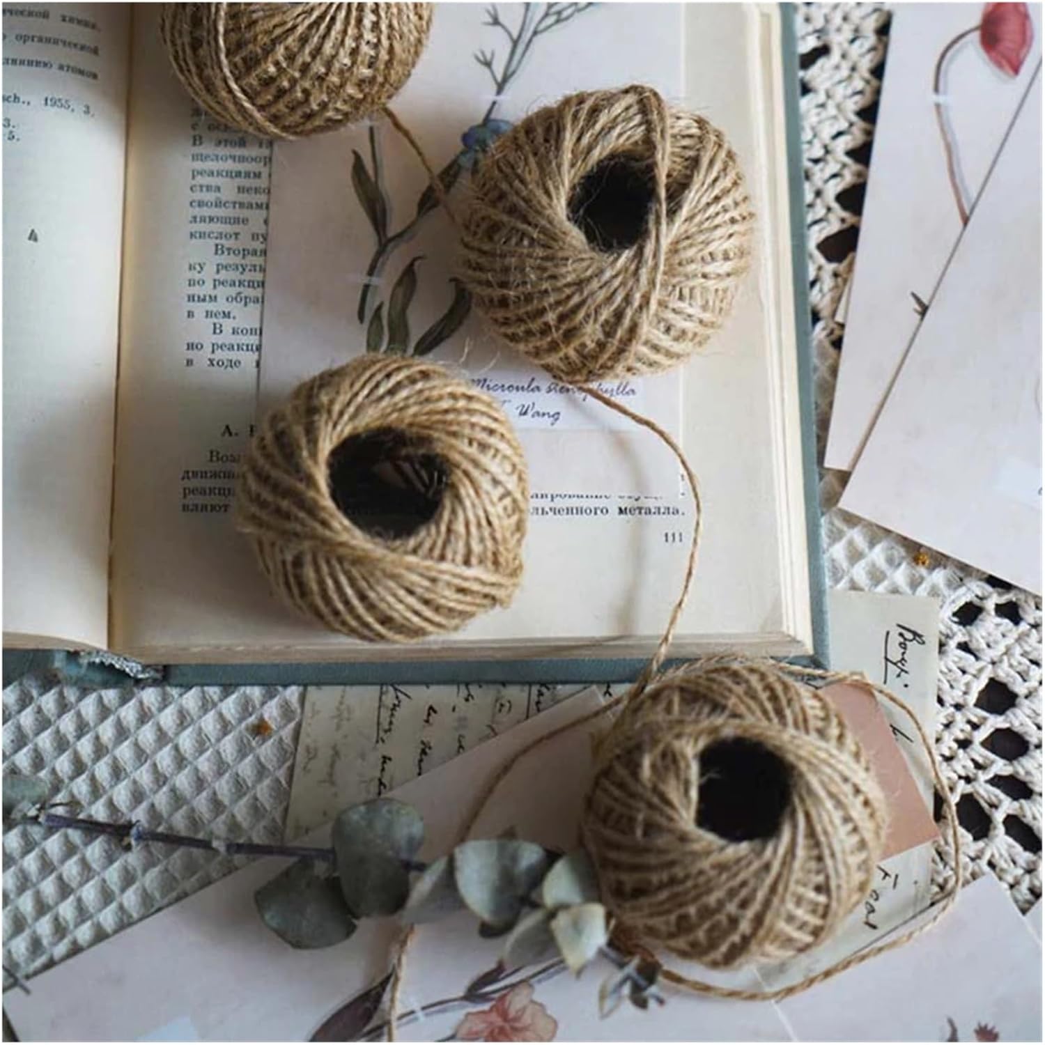 10m 5mm Natural Burlap Burlap Jute Twine Rope Gift Wrapping Rope Christmas Events and Party Supplies(Light Yellow 5mm)