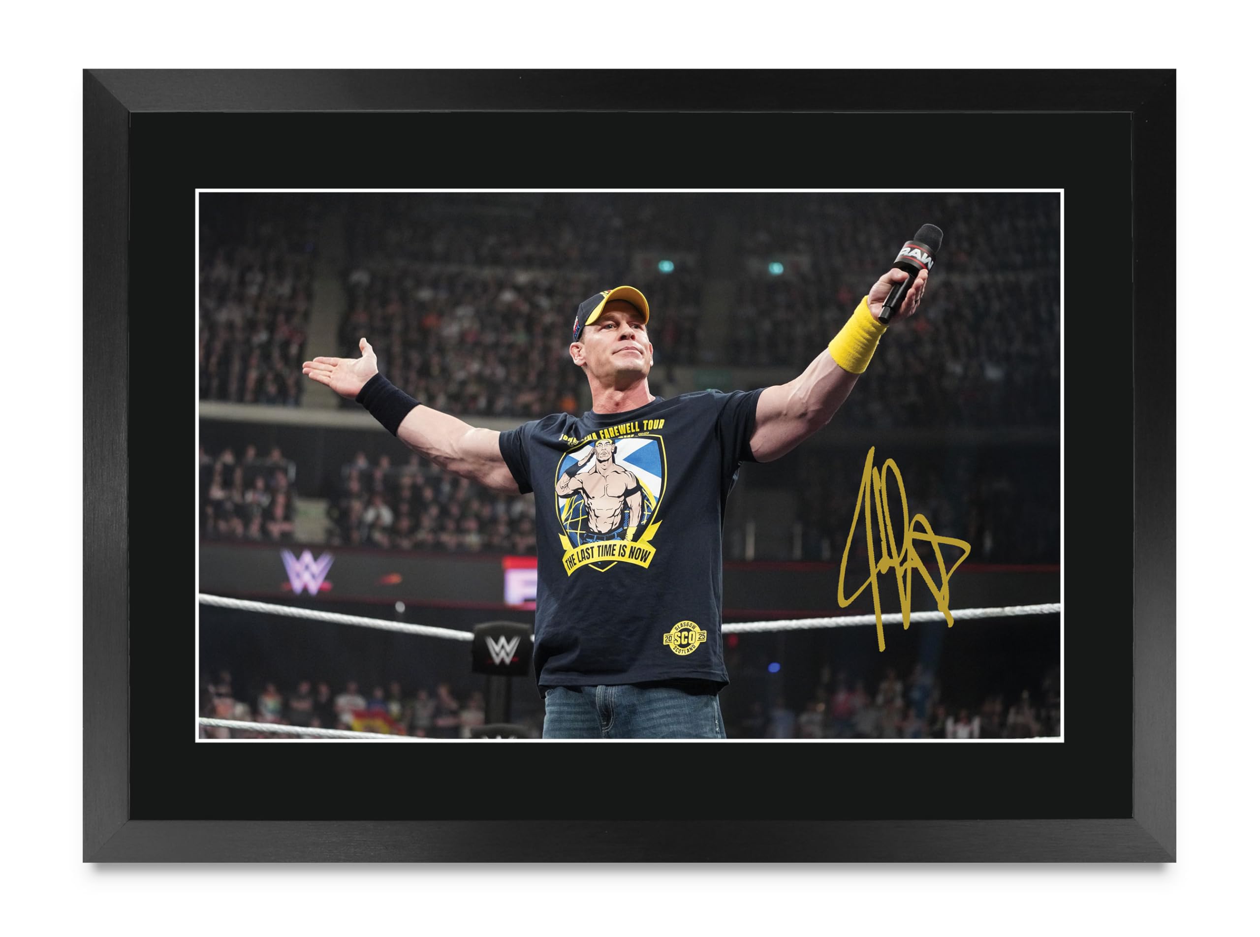 HWC Trading John Cena Gifts Printed Signed Autograph Picture for WWE & WWF Memorabilia Fans - A3 Framed (ID-006193)