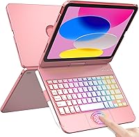 Vista 15 de Funda con teclado táctil para iPad A16 de 11ª generación 2025/10ª generación de 10.9 pulgadas 2022, giratoria de 360° para iPad de 11ª
