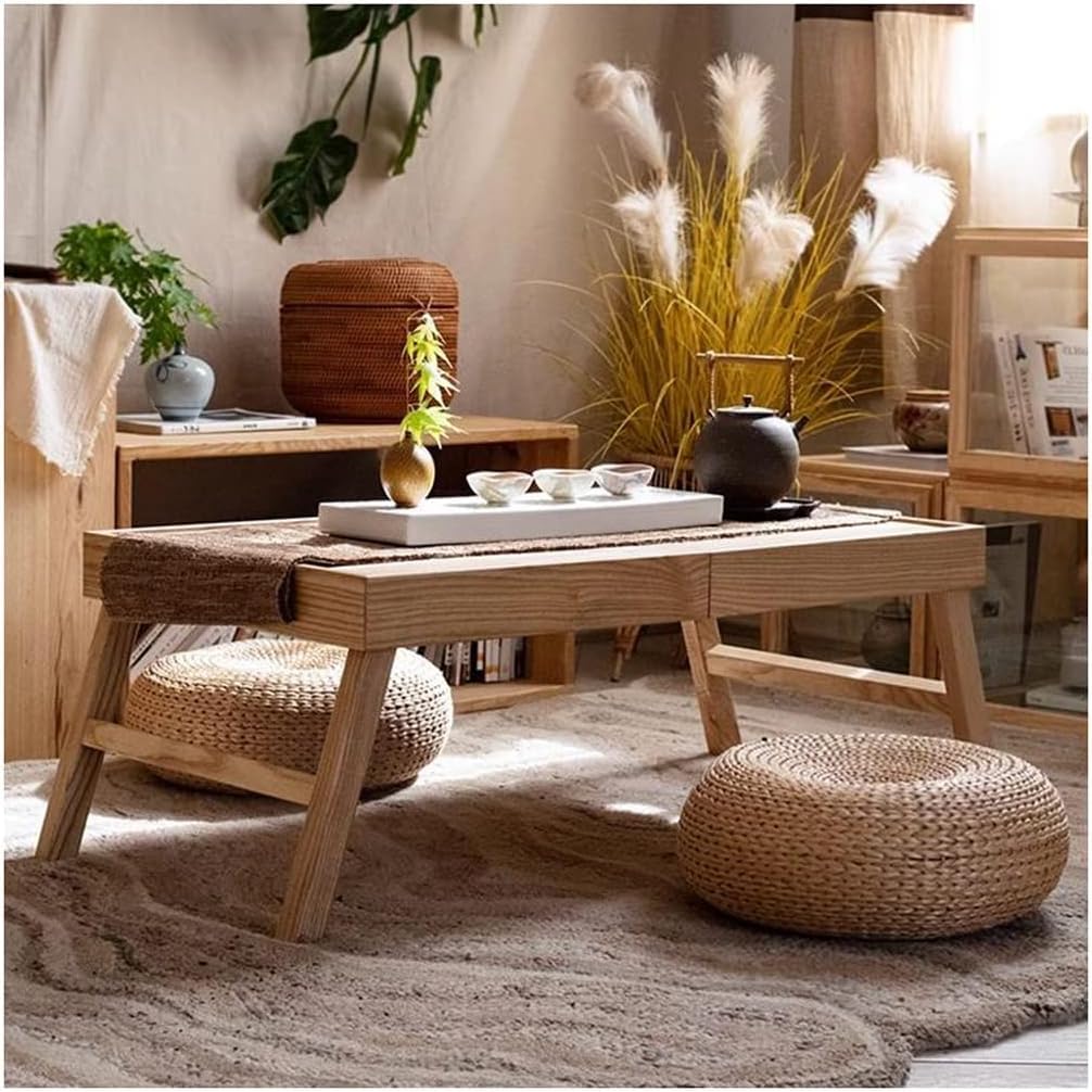 Table pliante japonaise bois table à thé zen petite table basse de sol