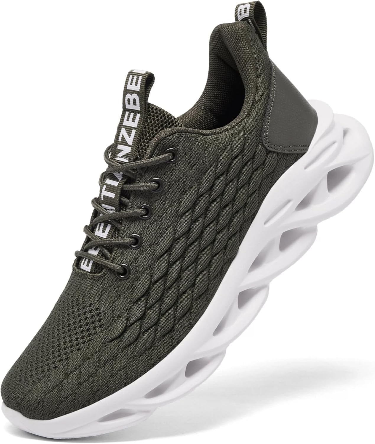 Men's Blade Sole Athletic Shoes - Breathable Knit Upper Lightweight Casual Sneakers...
