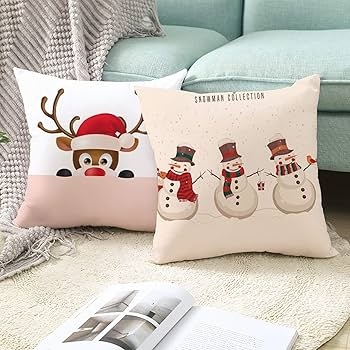Banemi Cuscini 45x45 Esterno Poliestere Copricuscini Divano Parole Inglesi del Ramo del Fiocco di Neve Stampate, 45x45cm, Blu Rosa