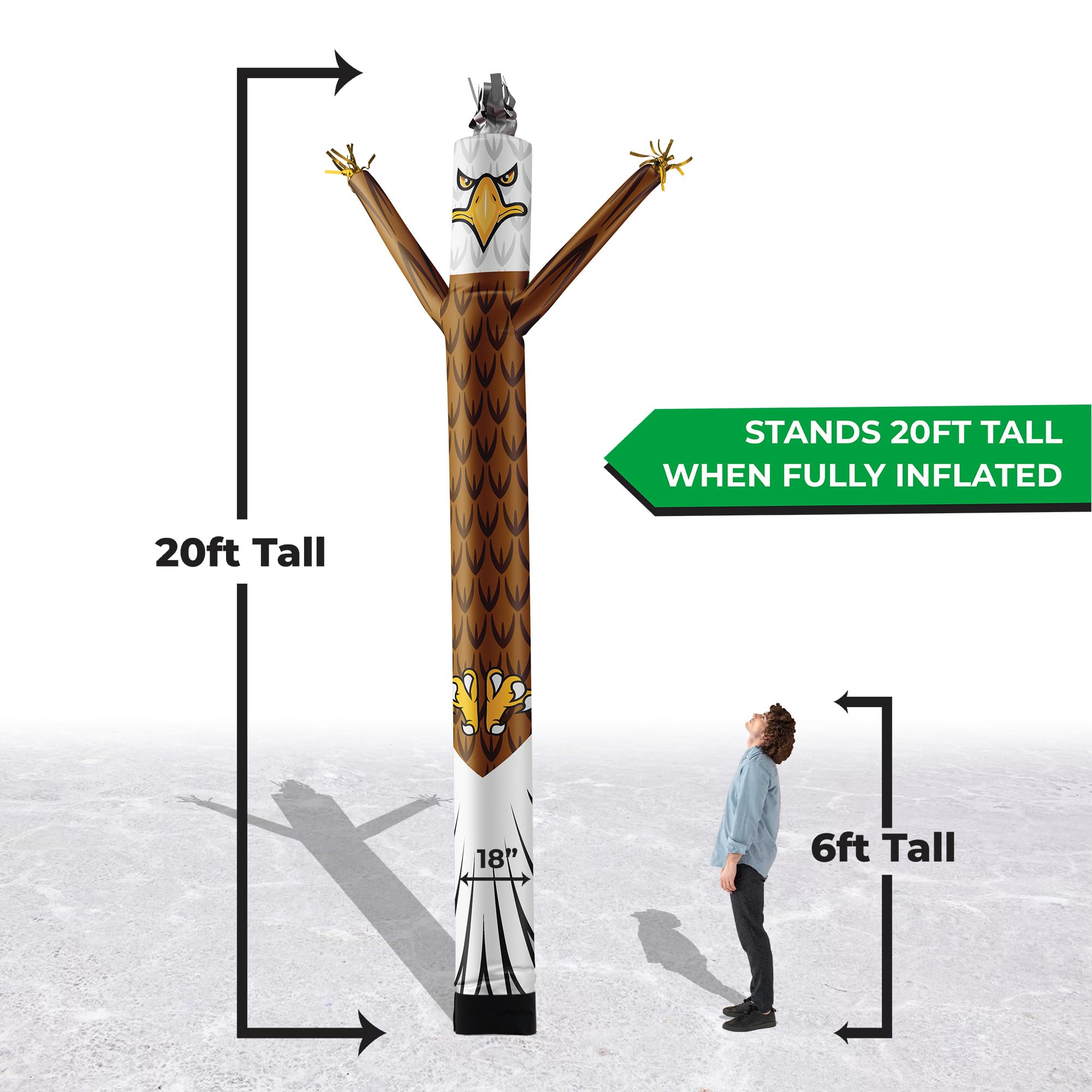 LookOurWay Eagle Mascot Character Animal Themed 20-Feet Tall Air Dancers Inflatable Tube Man Attachment (No Blower) - Image 3