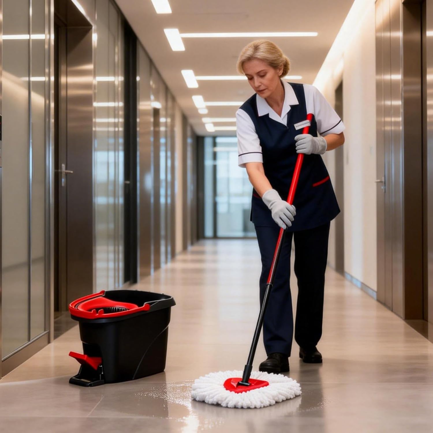 12 Pack Microfiber mop Head Replacements, Compatible with O-Ceda Easywring Single-Bucket Cleaning System, Powerful Stain Removal, Machine Washable, Easy to Replace