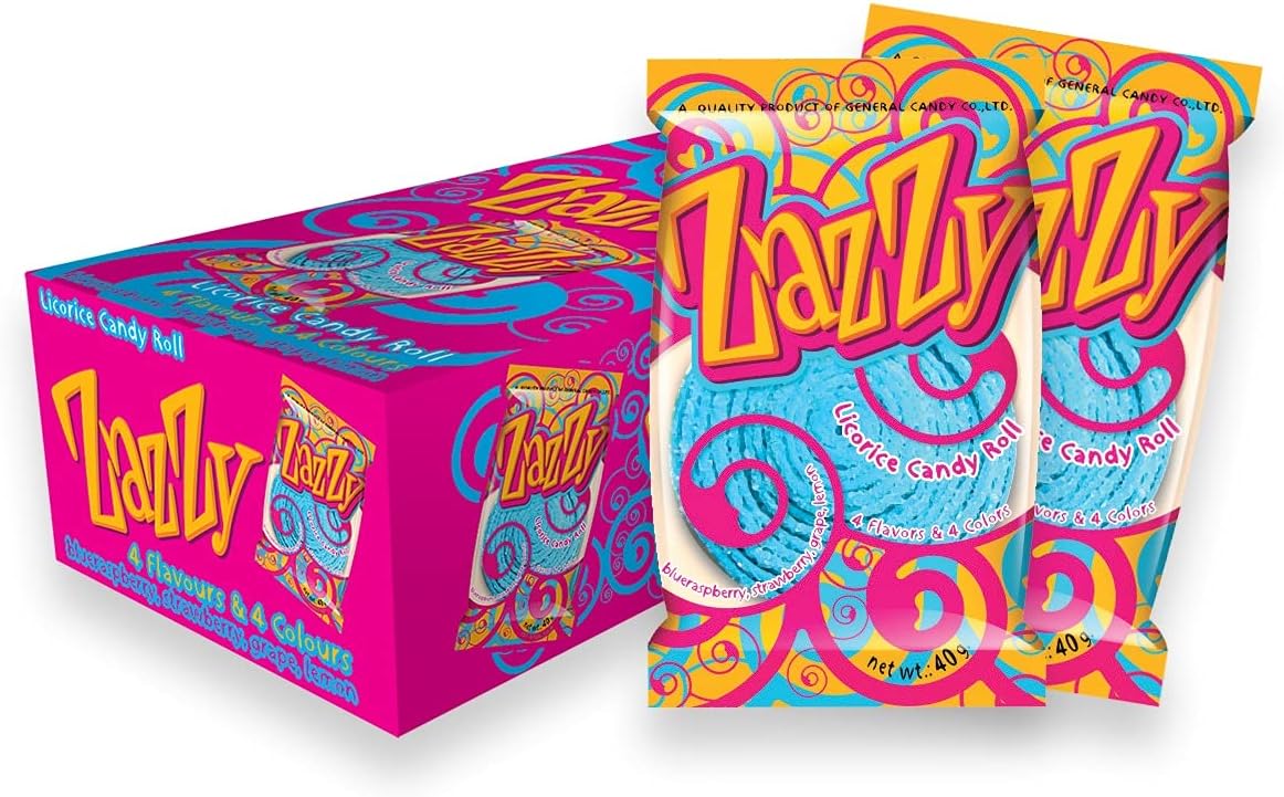 Sour Chewy Candy Jelly Rolls 40Gram - Pack Of 24, Assorted
