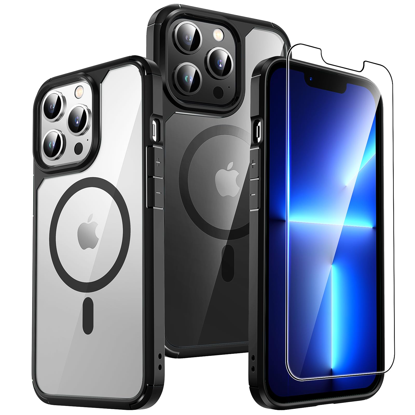 TAURI Funda para iPhone 13/iPhone 14, Compatible con MagSafe [No amarillea] con Vidrio Templado, Carcasa Nueva para iPhone 13/iPhone 14,Funda Ultra Fina antichoque - Transparente — view 15