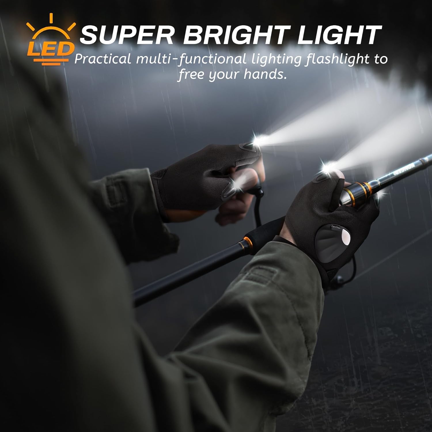 KOOPOOL LED Gloves, Flashlight Glove, Best Men Valentine's Gifts for Husband Boyfriend Him, Cool Gadgets Unique Gift for Fishing, Hunting, Camping, Techies, Mechanic