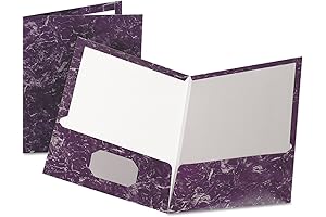 Oxford Purple Marble Design Laminated Two-Pocket Folders