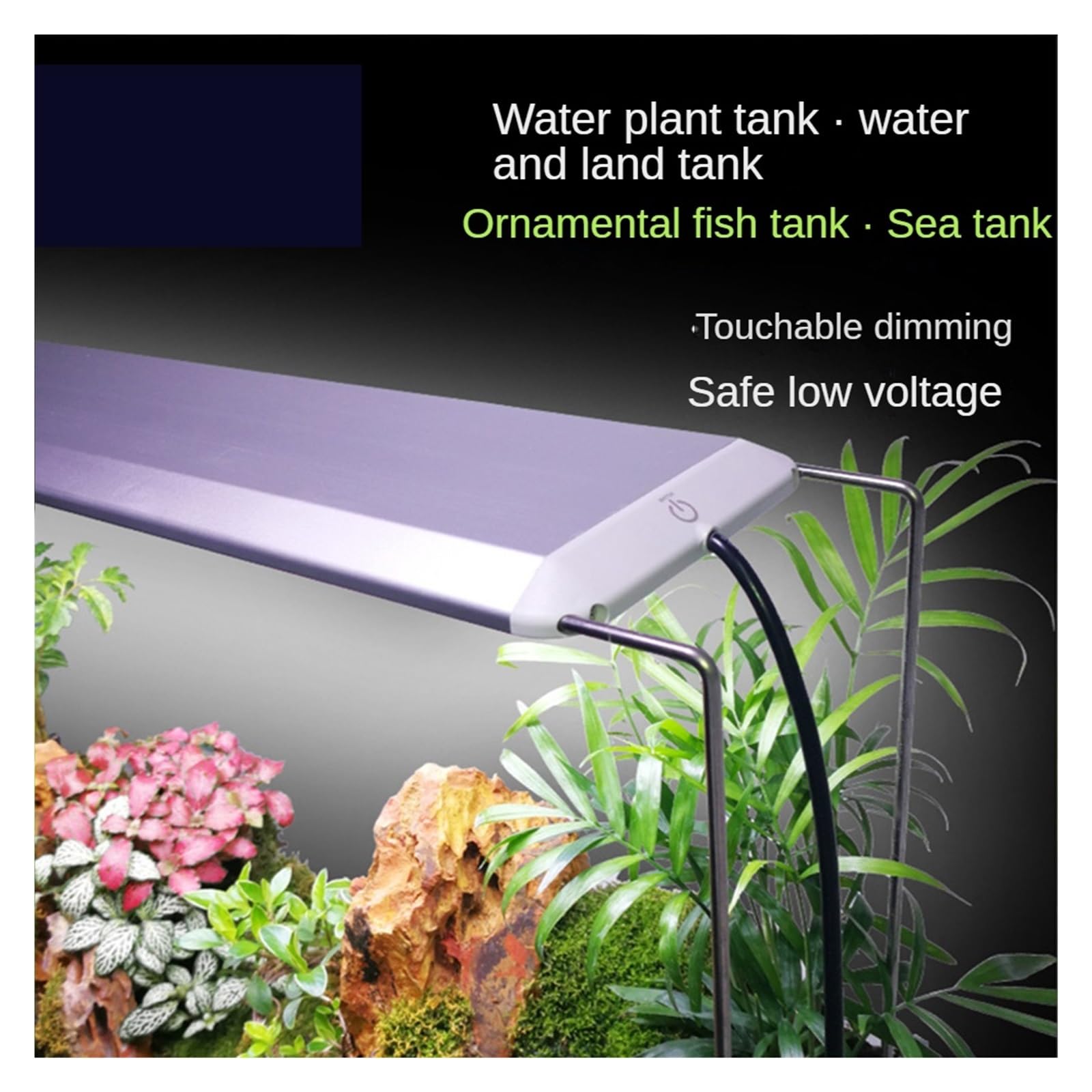 Aquarienbeleuchtung Amphibische Aquarium Clip Licht Aluminium Legierung Halterung Led Wasserdichte Wasserpflanzen/Meerwasser Korallen Spezielle Aquarium Beleuchtung 9W für bepflanztes Aquarium(40CM)