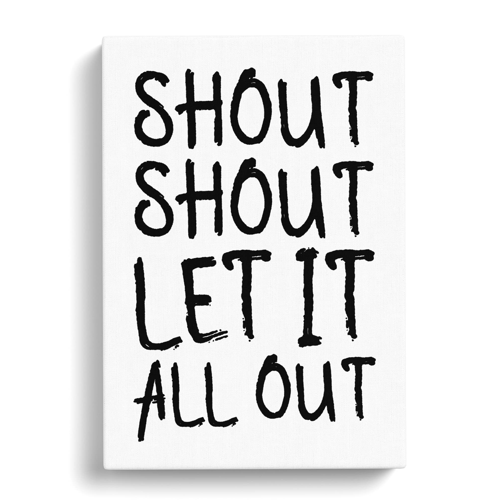 Let It All Out Typography Quote Canvas Print, Mixed, 25L x 50W cm - Image 3