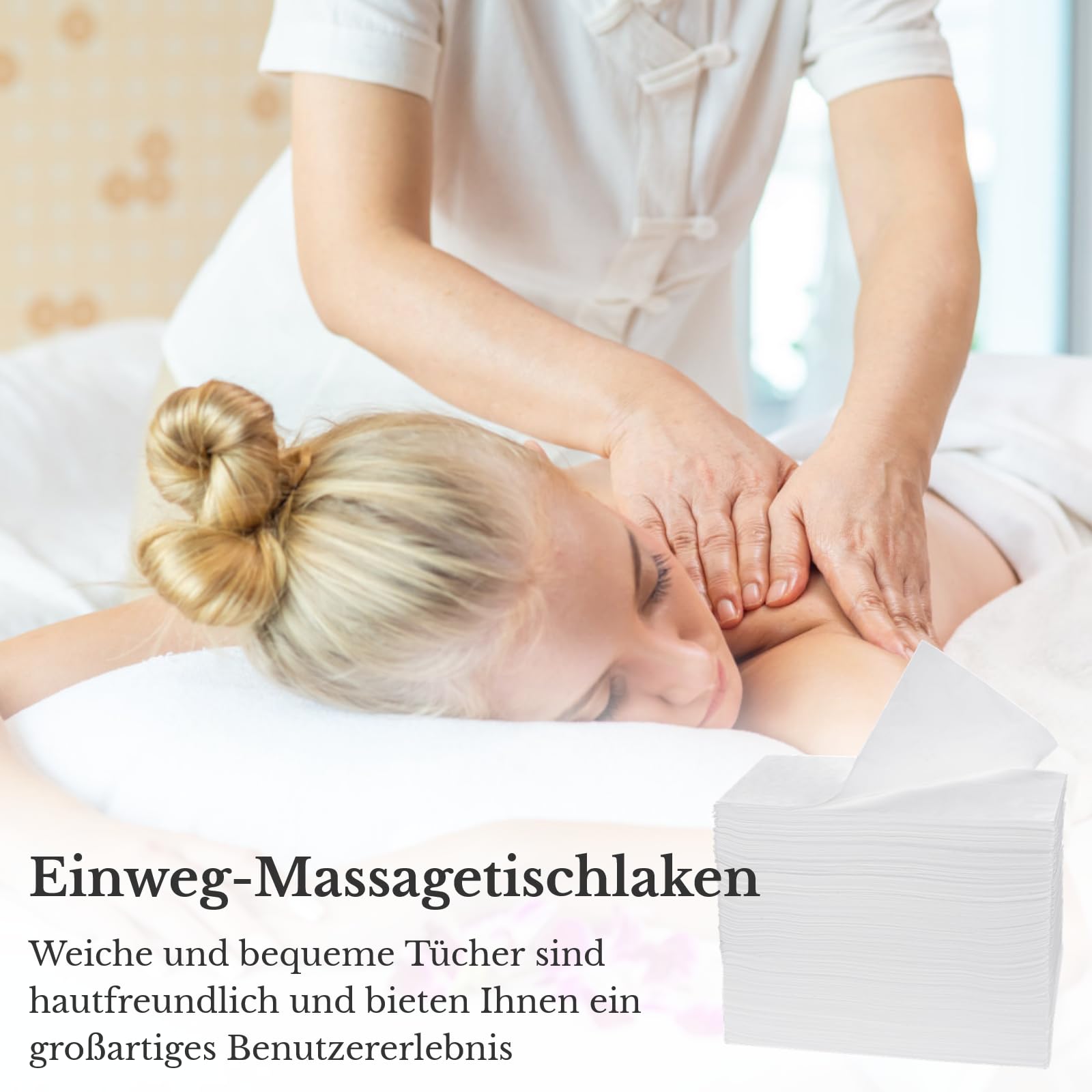 Abdeckung für Massagebetten, Einweg-Bettlaken, 100 Stück Einweg-Massage-Spa-Bettlaken, weiche Vliesstoff-Massagetisch-Bettlaken-Schutzbettdecken für Schönheitssalon, Spa, Massage, Hotels, 180 x 80 cm