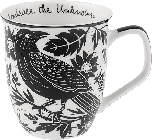 Miniatura 29 de Karma Gifts - Taza bohemia de 16 onzas, color blanco y negro, diseño de sirena, bonita taza de café y té, tazas de café de cerámica para mujeres