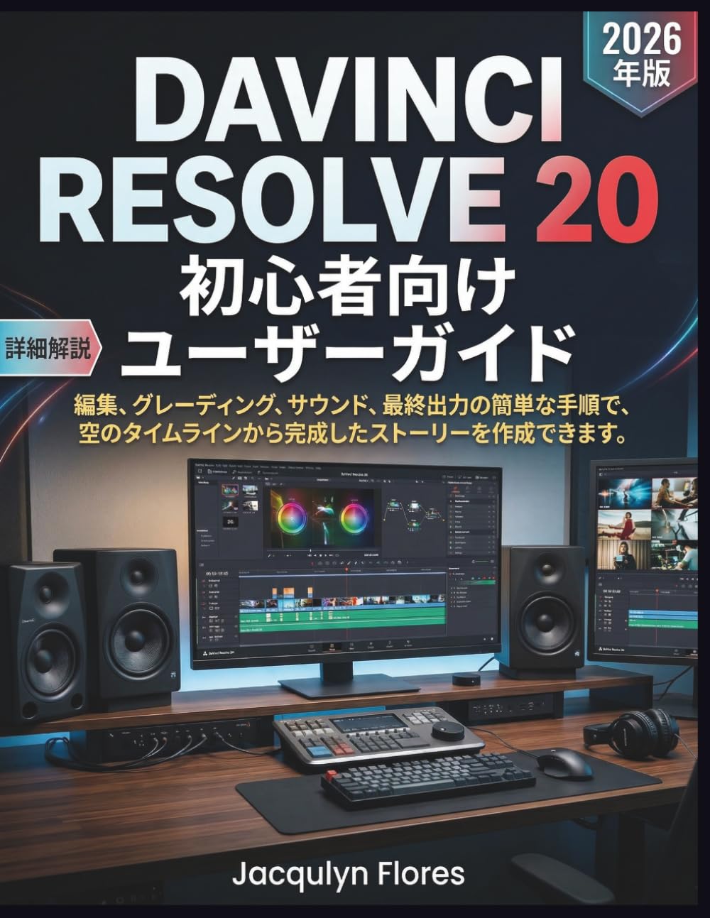 DaVinci Resolve 20 初心者向けユーザーガイド: 編集、グレーディング、サウンド、最終出力の簡単な手順で、空のタイムラインから完成したストーリーを作成できます。