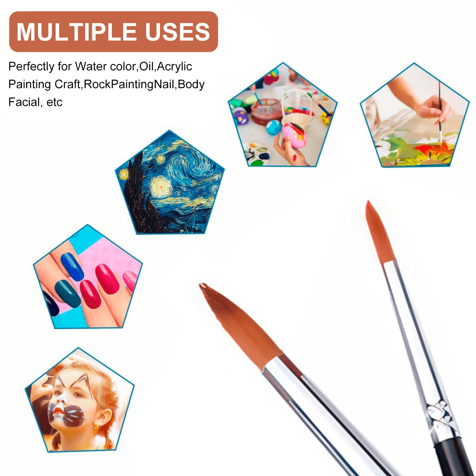 18-teiliges Pinsel-Set Für Künstler – Aquarell, Acryl, Öl & Gouache, Mit Synthetischen Borsten & Leinwandrolle
