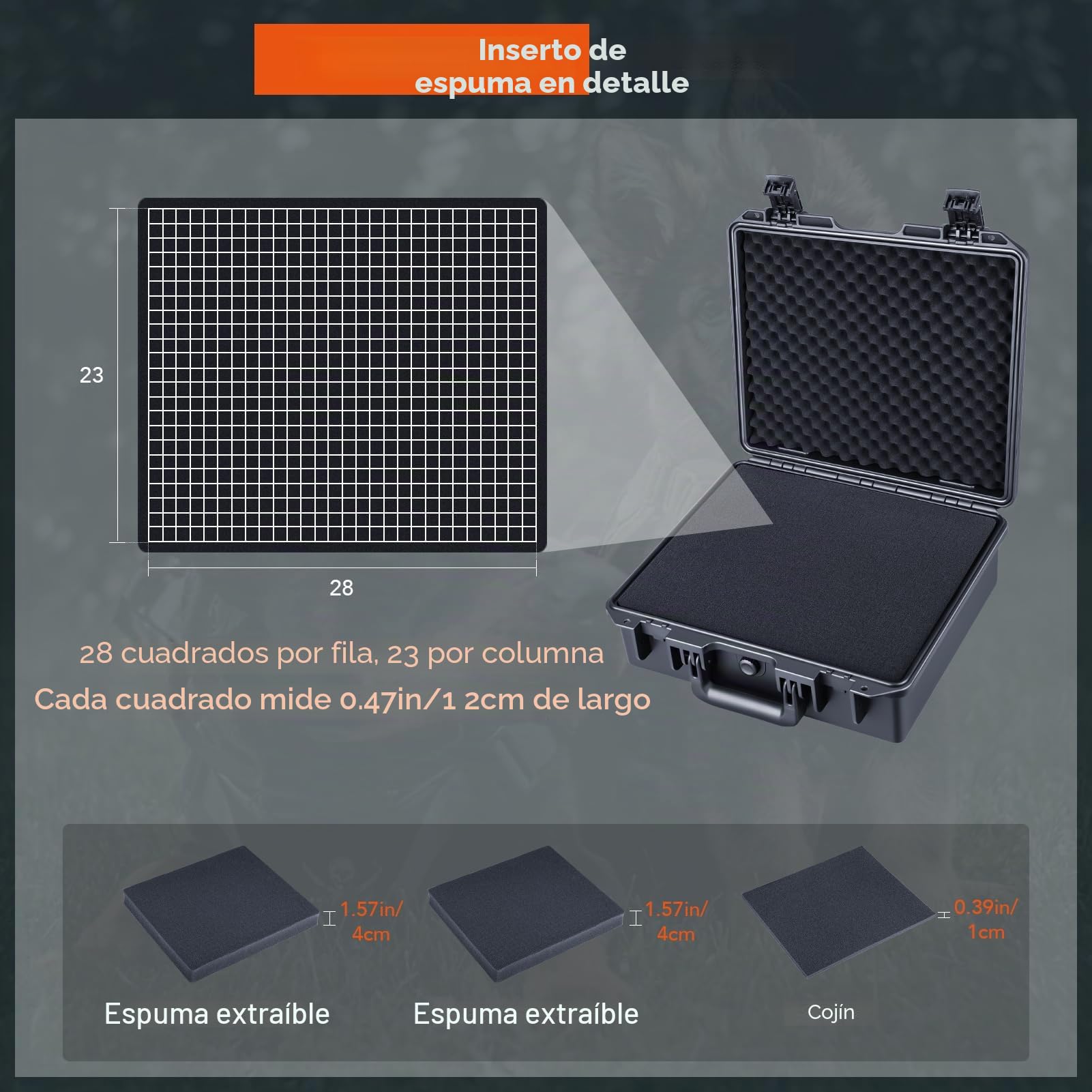 Lykus HC-3510 Maletín Estuche Case Impermeable con Espuma, Tamaño Interior 35x30x13 cm, Adecuada para cámara réflex, dron pequeño, videocámara, cámara de acción y Otros