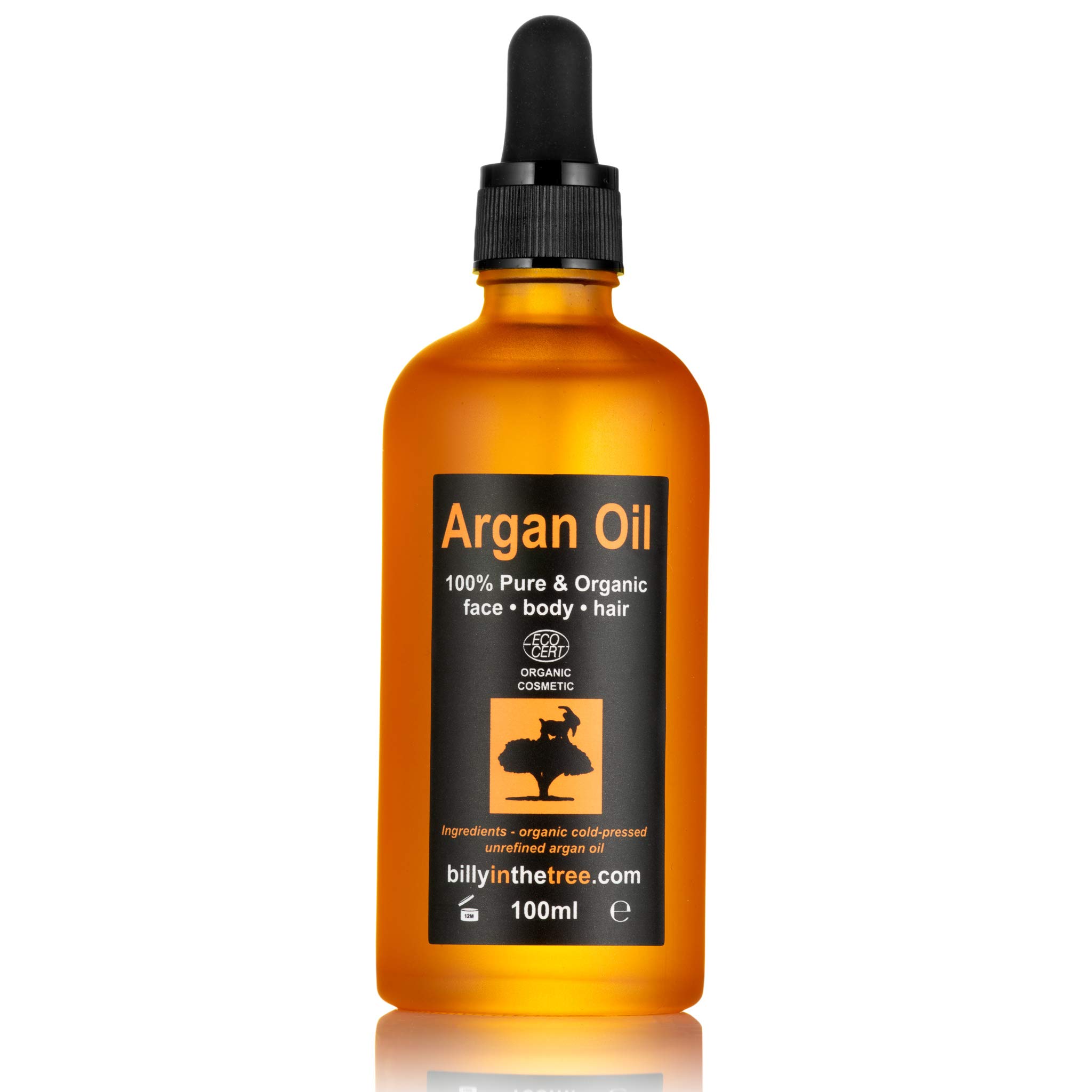 Pure Argan Oil 100ml. 100% Pure and EcoCert Certified Organic. For