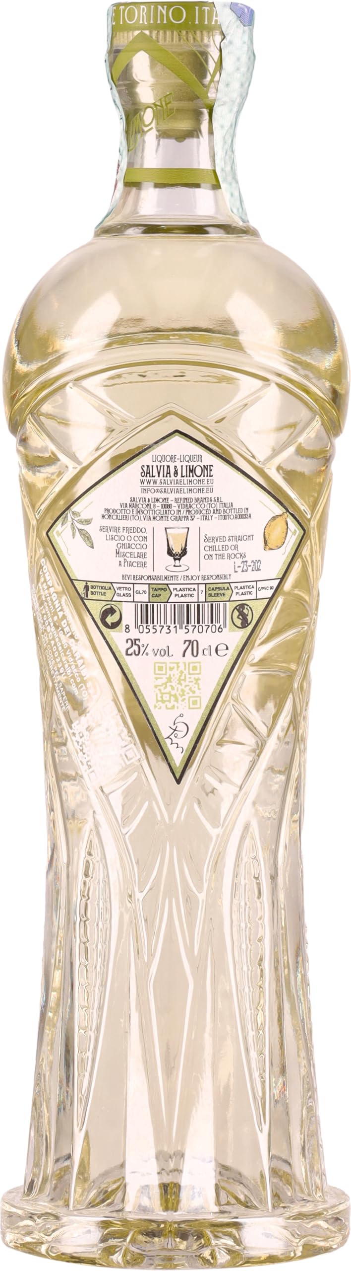 Salvia & Limone, antica ricetta della tradizione piemontese, digestivo, infuso, da consumare freddo o caldo, bottiglia vintage, idea regalo