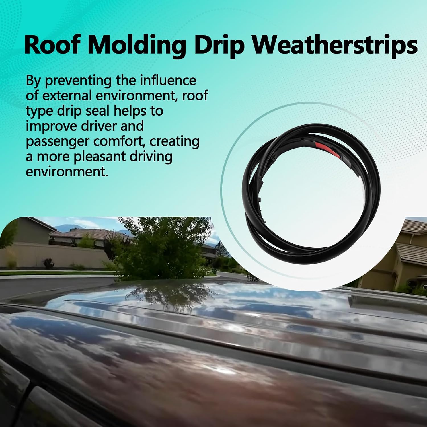Roof Molding Drip Weatherstrips Right and Left Compatible with Toyota Tacoma Double CAB 2005-2015 Replaces 75551-04063 75552-04063