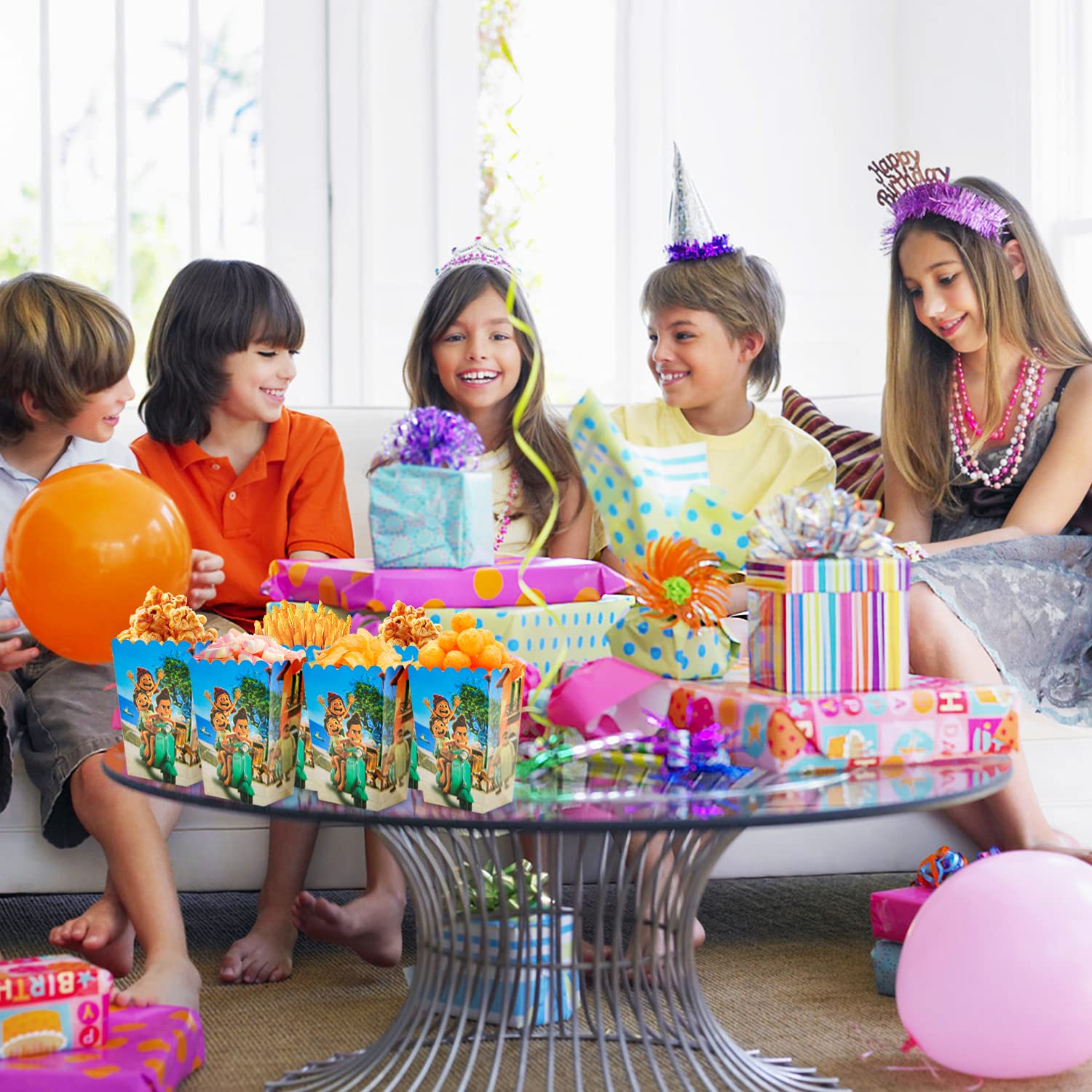 12 Boîtes De Pop-Corn Pour Fêtes - Sacs Anniversaire, Soirées Cinéma, Noël - Contenants Colorés Et Fun