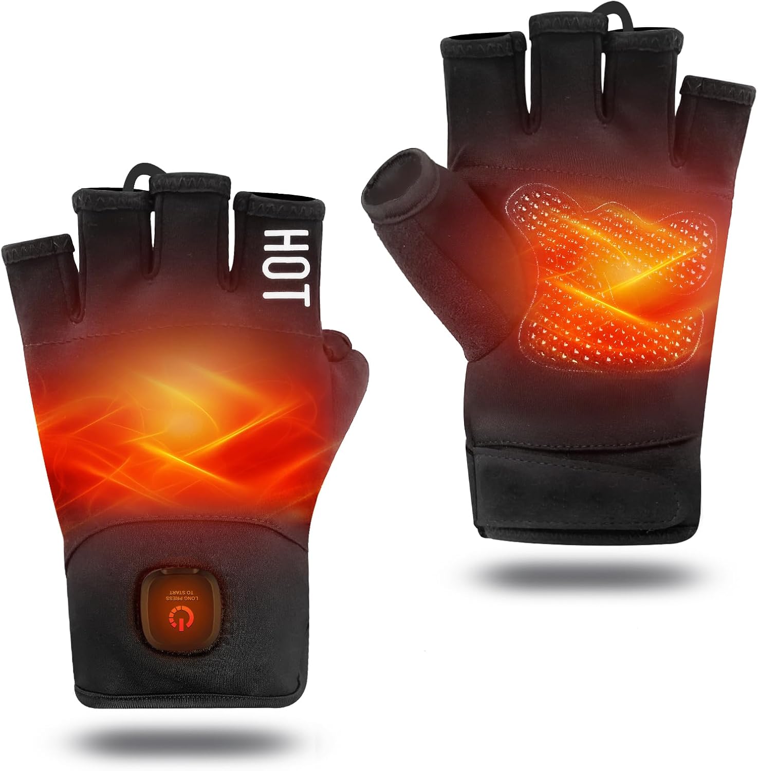 uncn Heated Gloves Fingerless for Women Man Work Touchscreen Gloves for Winter Cold Weather Rechargeable Electric