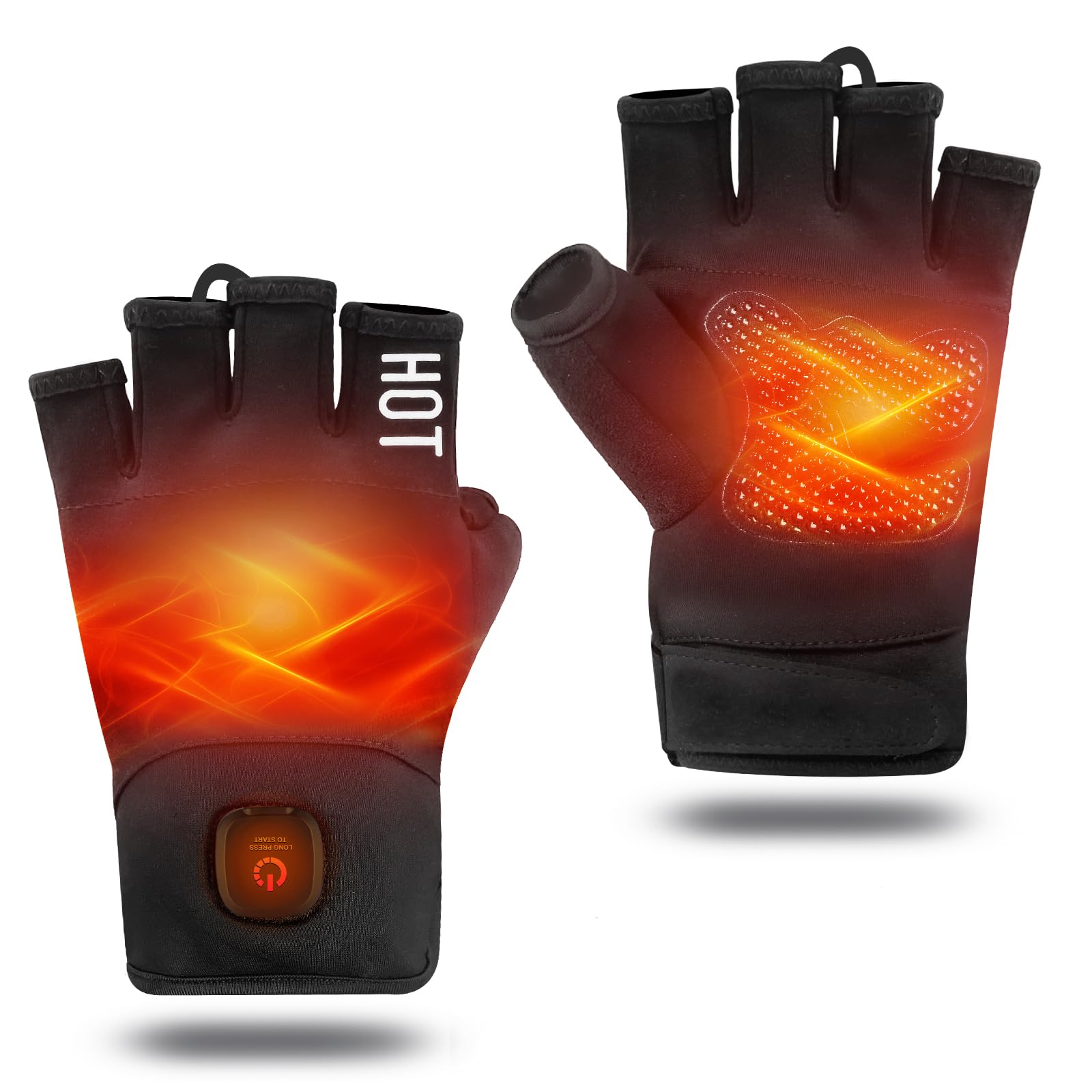 uncn Heated Gloves Fingerless for Women Man Work Touchscreen Gloves for Winter Cold Weather Rechargeable Electric (Medium)