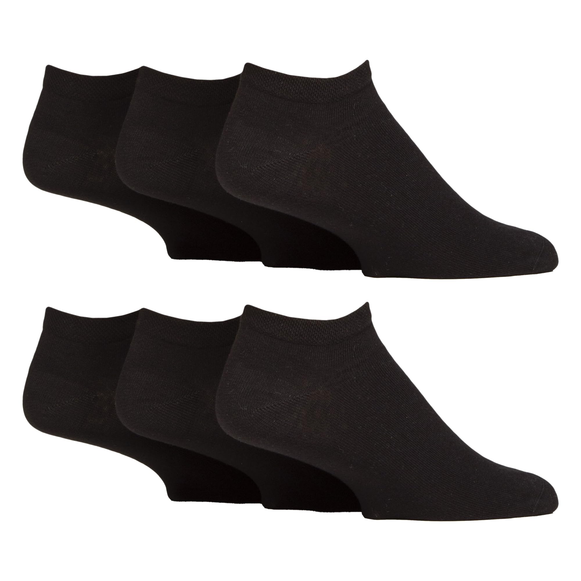 Gentle Grip Men's Black - 6 Pairs Diabetic Trainer Socks | Non Elastic Low Cut Ankle Socks (6-11, )