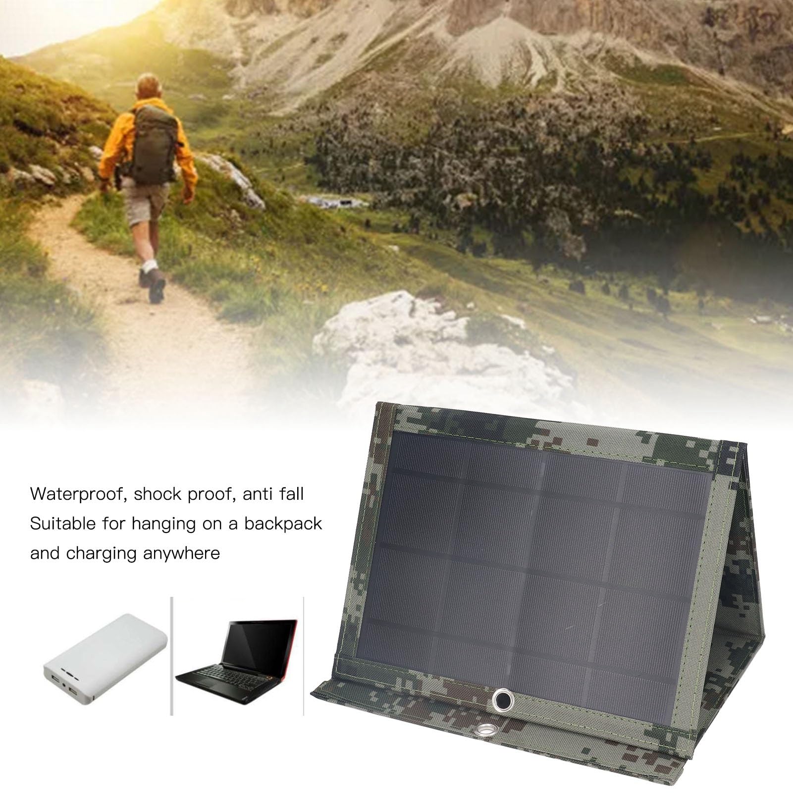Panneau d'énergie Solaire Pliable Mavaol 21W, léger, Portable, Peu encombrant, étanche, Panneau Solaire r pour téléphone