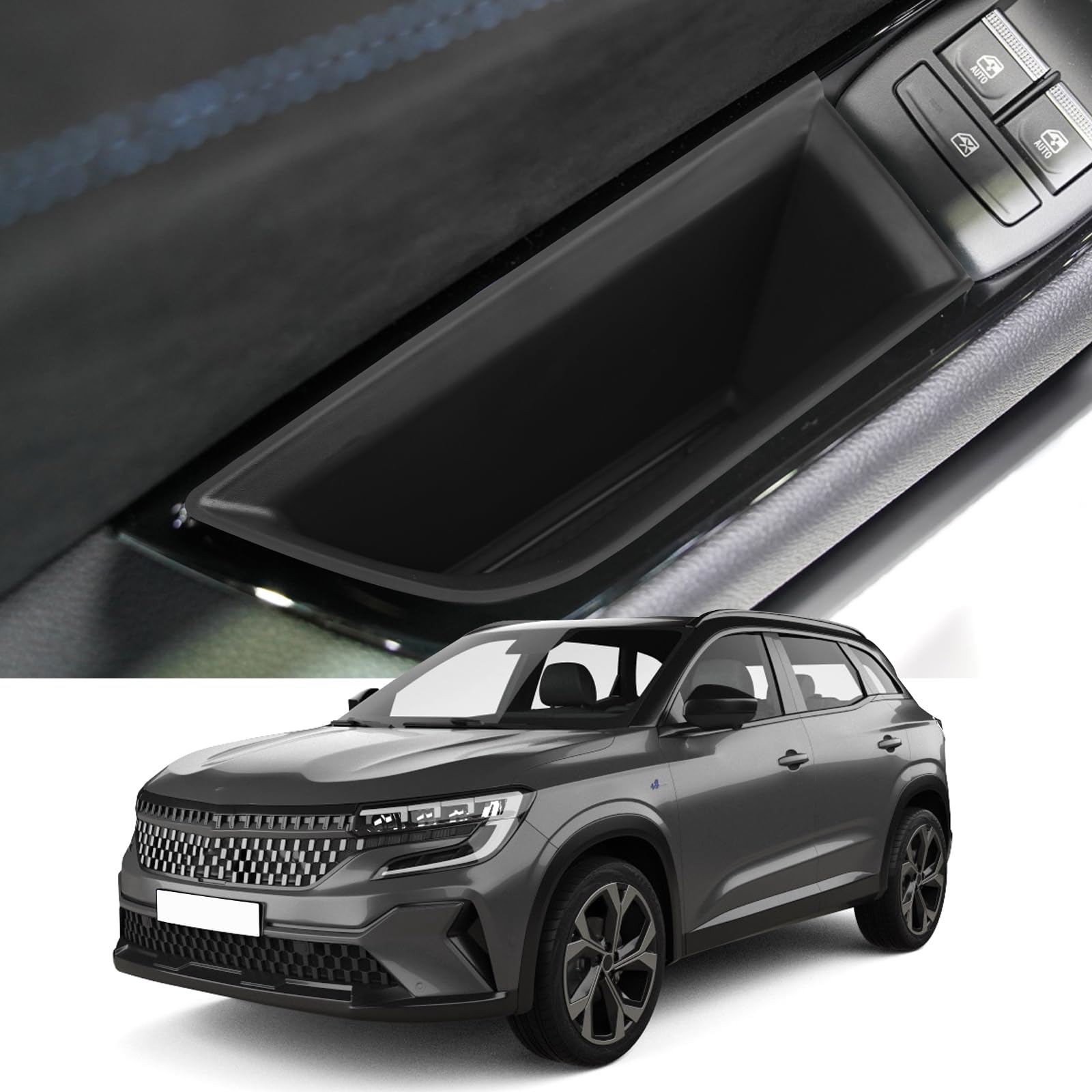 YEE PIN 2 szt. do Renault Austral 2023 akcesoria do drzwi przednich pudełko do przechowywania, organizer, konsola, kieszeń boczna, do przechowywania, mała zmiana