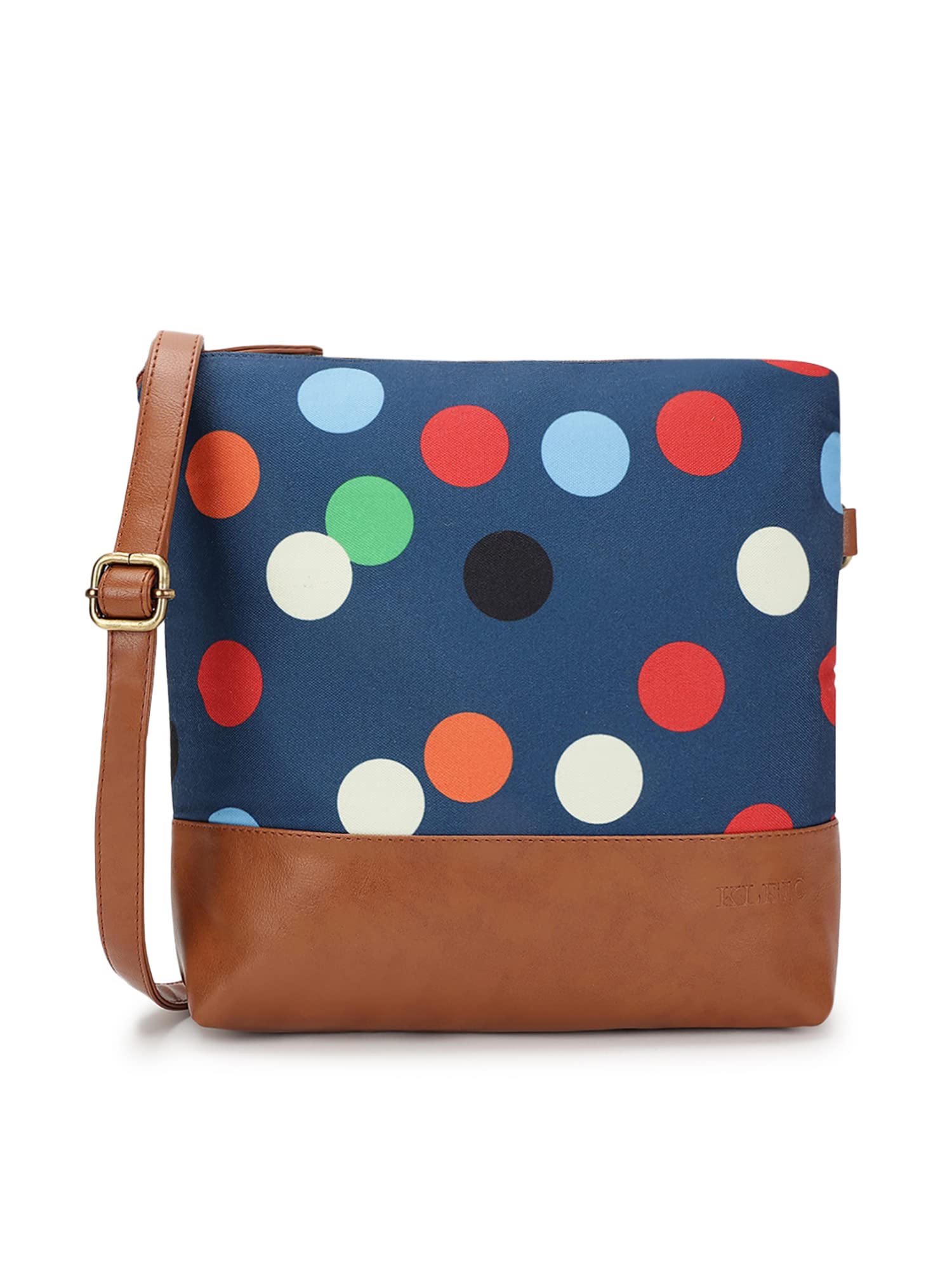 KLEIO Womens Synthetic and Canvas Printed Cross Body Sling Bag, Blue (B071RRQ736) Amazon Price History, Amazon Price Tracker