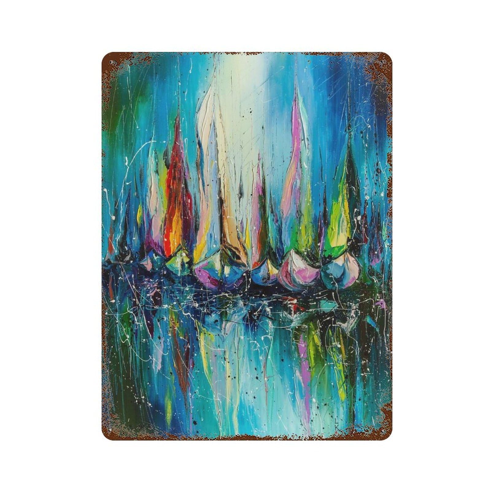 Sails of Imagination Decorative Tin Sign 15.7"x11.8", Vintage Wall Decor for Basement, Hobby Room And Garage Decor