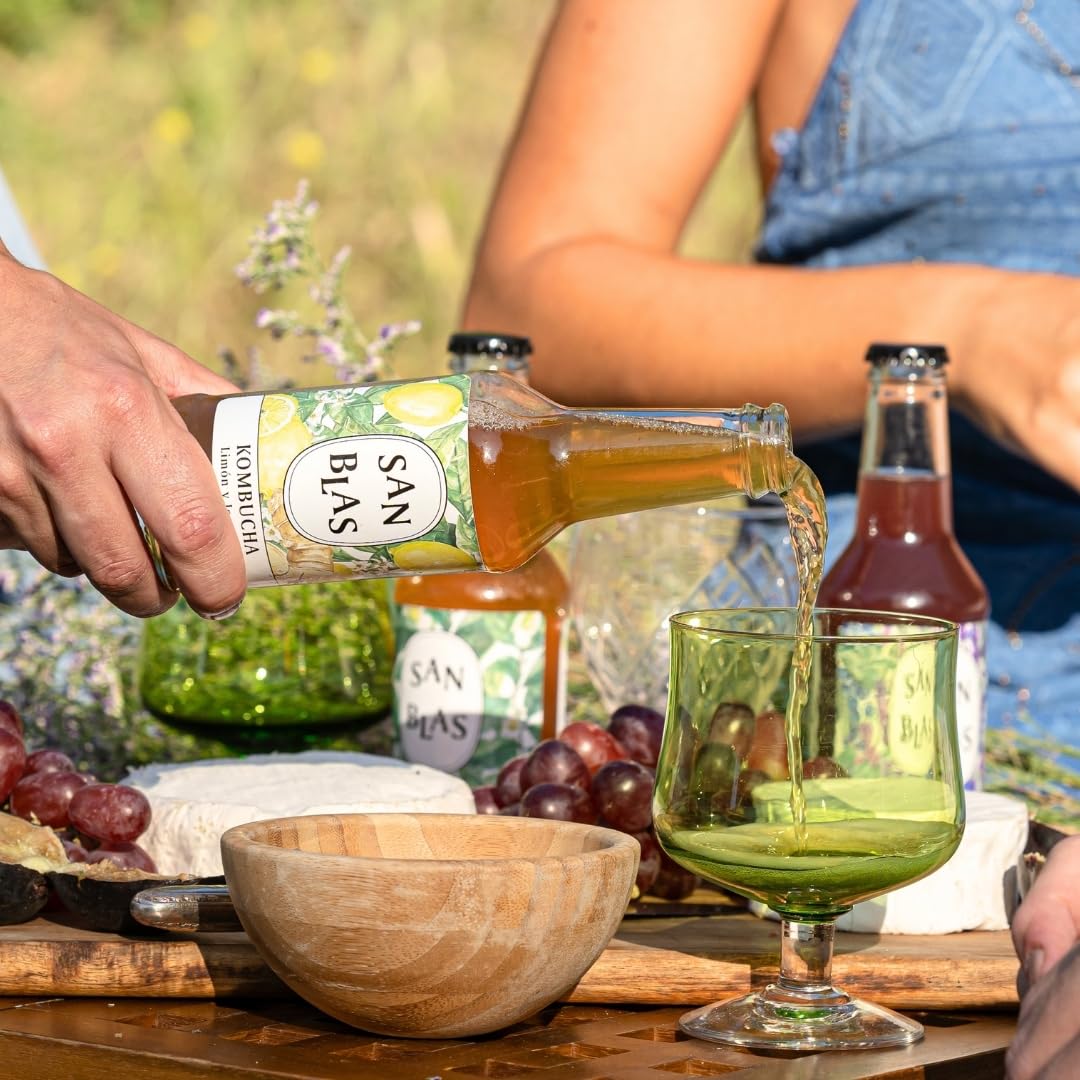 San Blas® Kombucha Ecologica Sin Azucar | Pack 12 Botellas x 250 ml | Kombucha Natural Sin Pasteurizar 4 Sabores | Bebida Viva de Té Fermentado Artesanal con Probióticos Naturales
