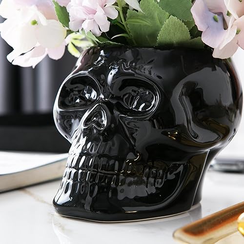Miniatura 9 de Macetas de calavera, jarrón de esqueleto para suculentas, flores, centro de mesa gótico para mesa, decoración punk para el hogar y accesorios,